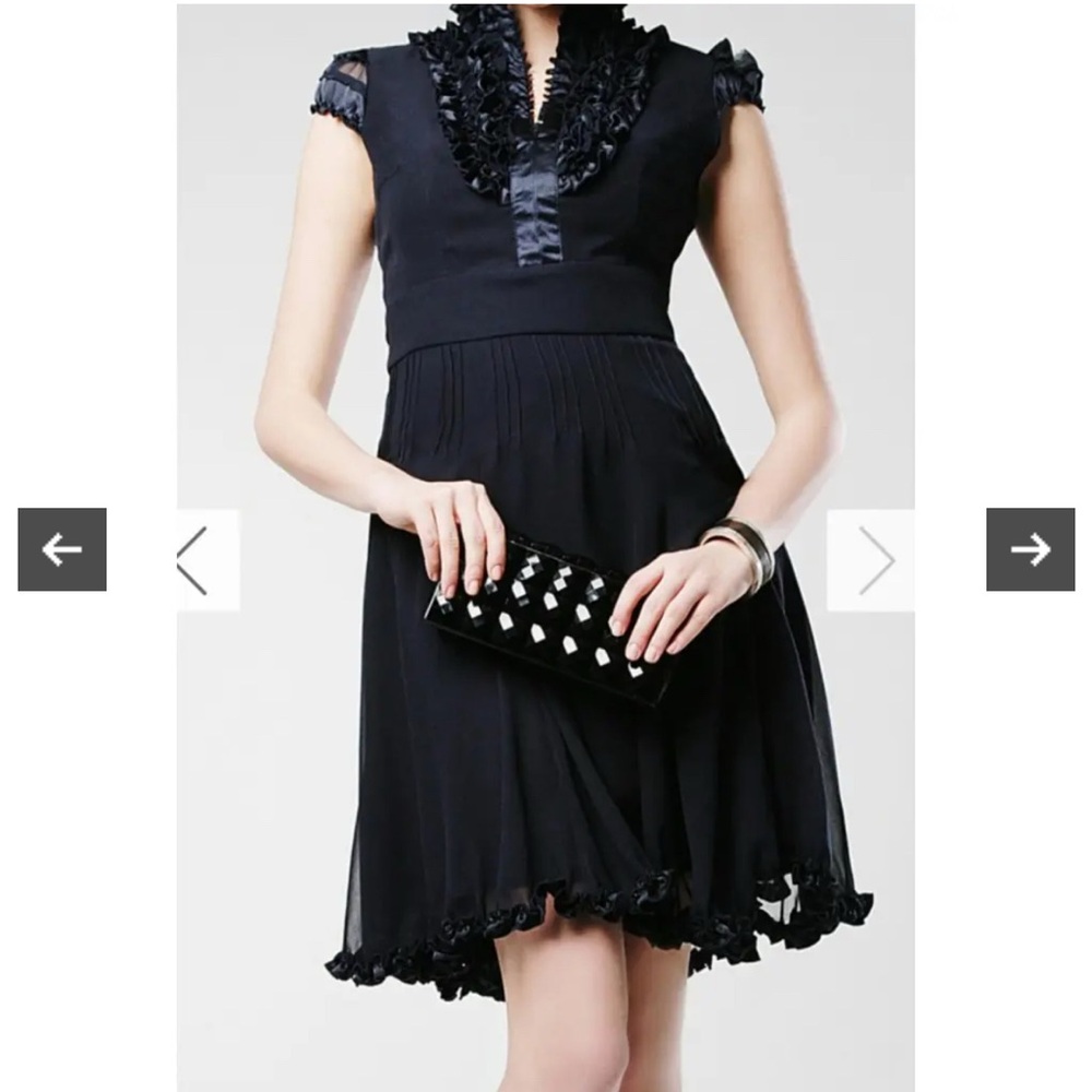 Chloe Midnight Black Ruffled Mini Dress